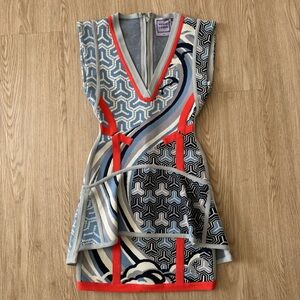 Herve Leger Patterned runway elastic bandage shapewear Mini Dress